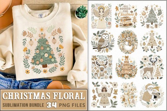Christmas Boho Floral PNG Bundle Review