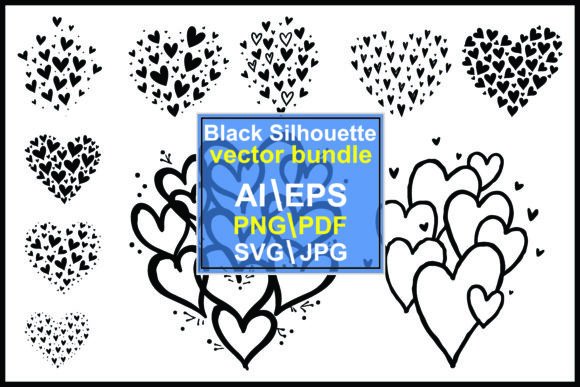 Collection of Floral Heart Silhouette Graphics and Illustrations Review