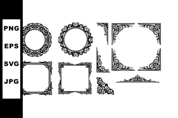 Decorative Vintage Floral Frames and Orn Graphics for Illustrations