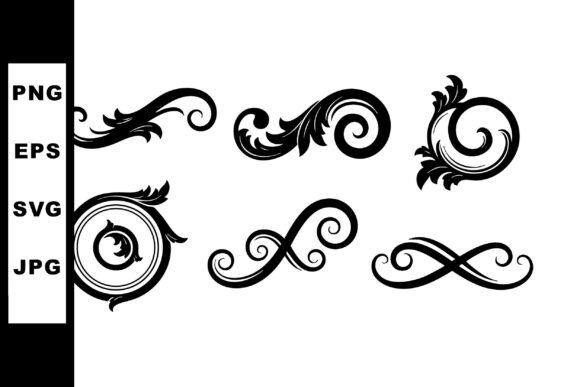 Decorative Vintage Swirl Floral Elements: Graphics & Illustrations Review