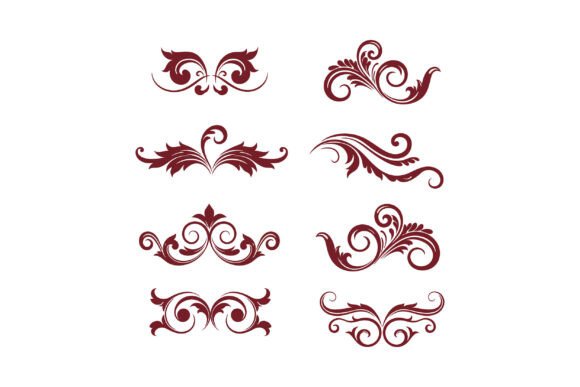 Elegant Floral Decorative Elements in Ri: Premium Graphics & Illustrations