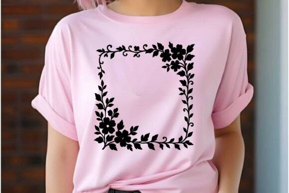 Floral Border Silhouette Vector: Graphics & Illustrations for Local Brands