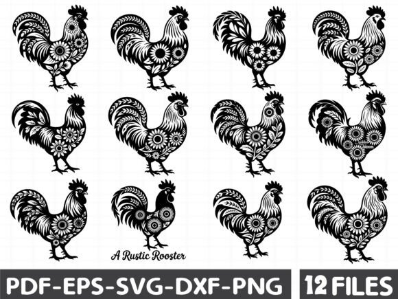 Floral Chicken Svg Graphics for Handmade Illustrations