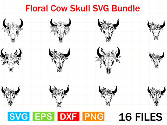 Floral Cow Skull SVG Bundle: A Graphic Design Asset Review