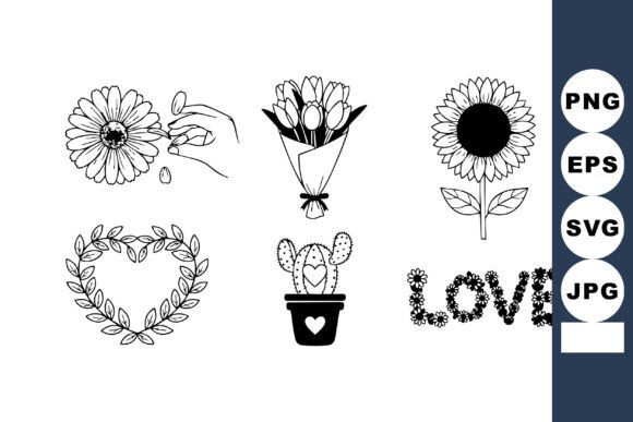 Floral Heart Wreath Cactus Bouquet Graphics and Illustrations Review