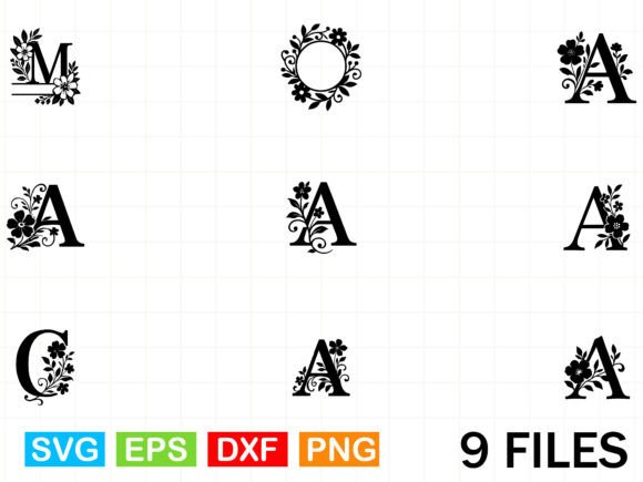 Floral Monogram Svg Bundle: Graphics for Local Brand Identity