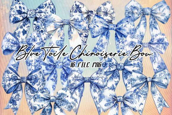 Floral Toile Blue Coquette Bow Chinoiser Graphics and Illustrations Review