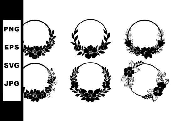Floral Wreath Vector Set with Decorative Graphics for Illustrations