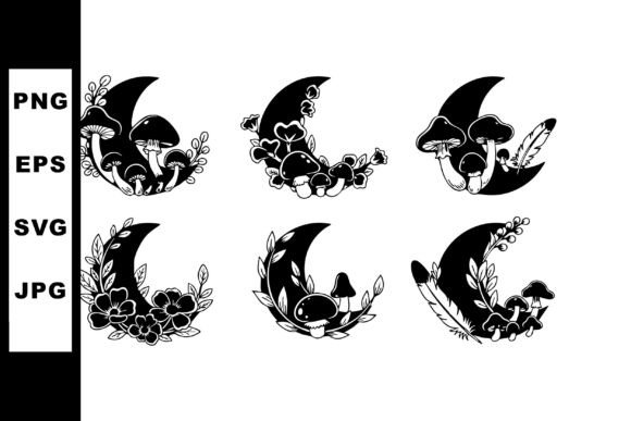Moon Silhouette Floral Feather Art Review
