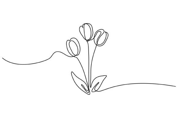 One Line Floral Poster Graphics for Modern Illustrations