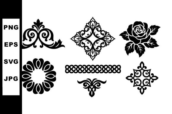 Ornamental Black Floral Decorative Vecto: Graphics & Illustrations Review