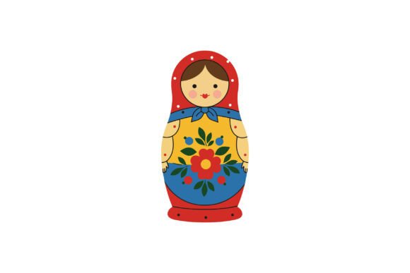 Russian Matryoshka Doll with Floral Patt: Graphics & Illustrations Review