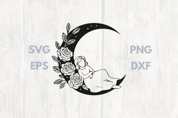 Sleeping Fairy on Floral Moon Graphics and Illustrations Review
