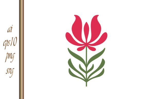 Stencil Pink Flower Icon Cartoon Floral for Graphics and Illustrations