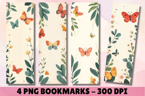 Tropical Butterfly Floral Bookmark File Graphics and Illustrations Review
