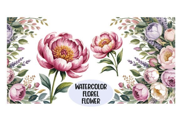 Watercolor Floral Flower Drawing Clipart for Graphics & Illustrations