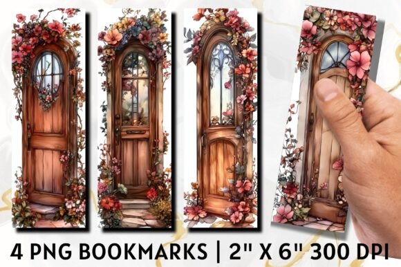 Watercolor Vintage Floral Door Bookmark Graphics and Illustrations Review